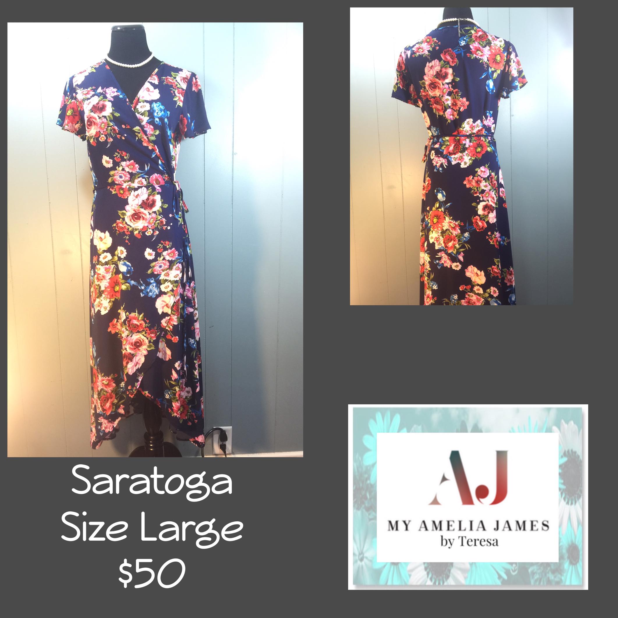 Saratoga Blue Wrap Dress